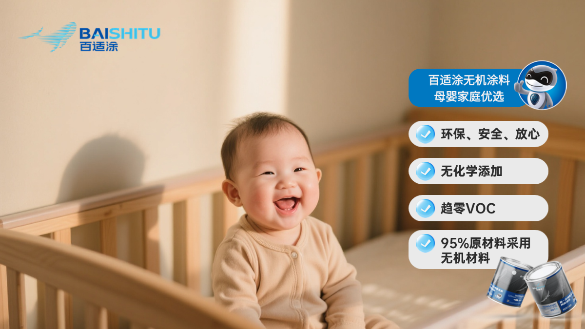 墻漆無機(jī)涂料-趨零VOC、抗菌防霉、耐污易潔，母嬰家庭的理想之選